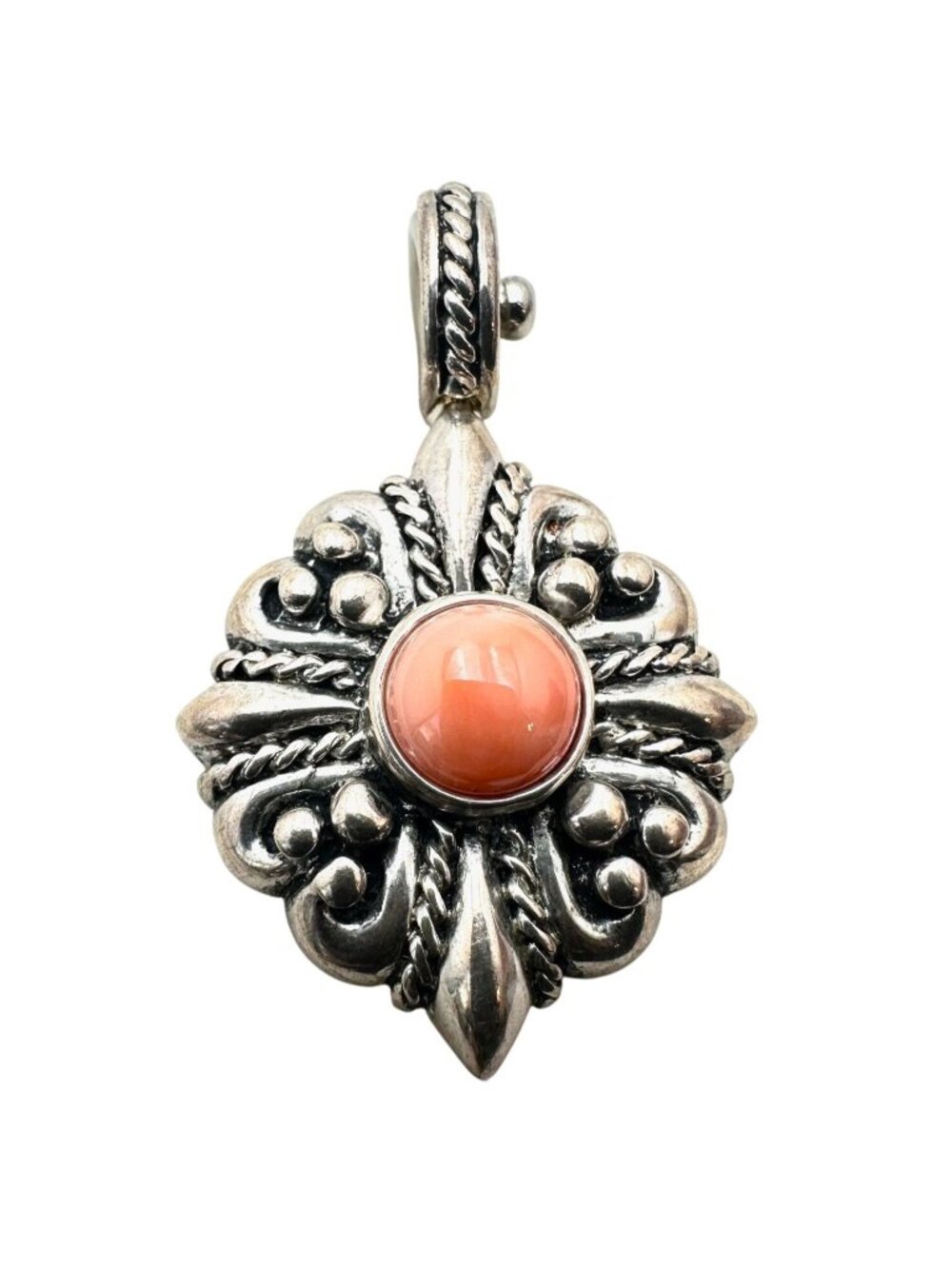 Joseph Esposito Coral Sterling Silver Magnetic Pendant for Necklace